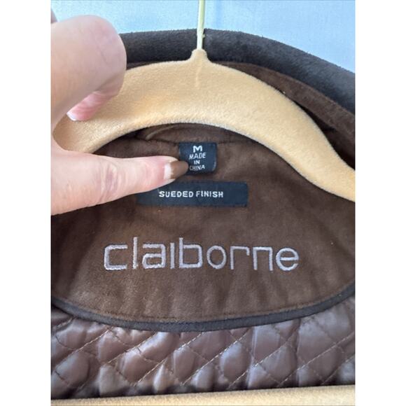 Claiborne Men's M Western Chore Sueded Jacket Quilt Lining Utility Barn Retro - Picture 6 of 11